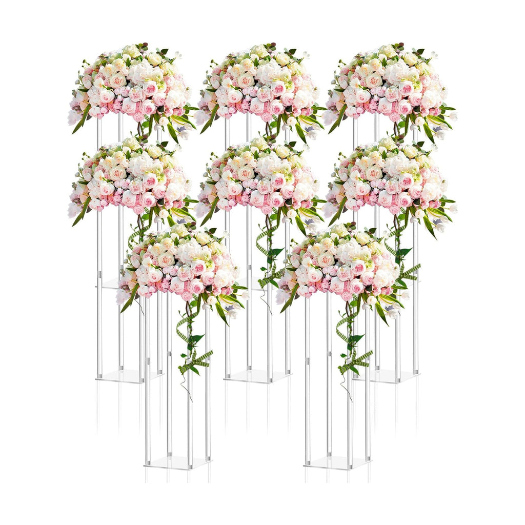 Geetery 8 Pieces Acrylic Wedding Centerpieces Flower Stand, 20 Inch