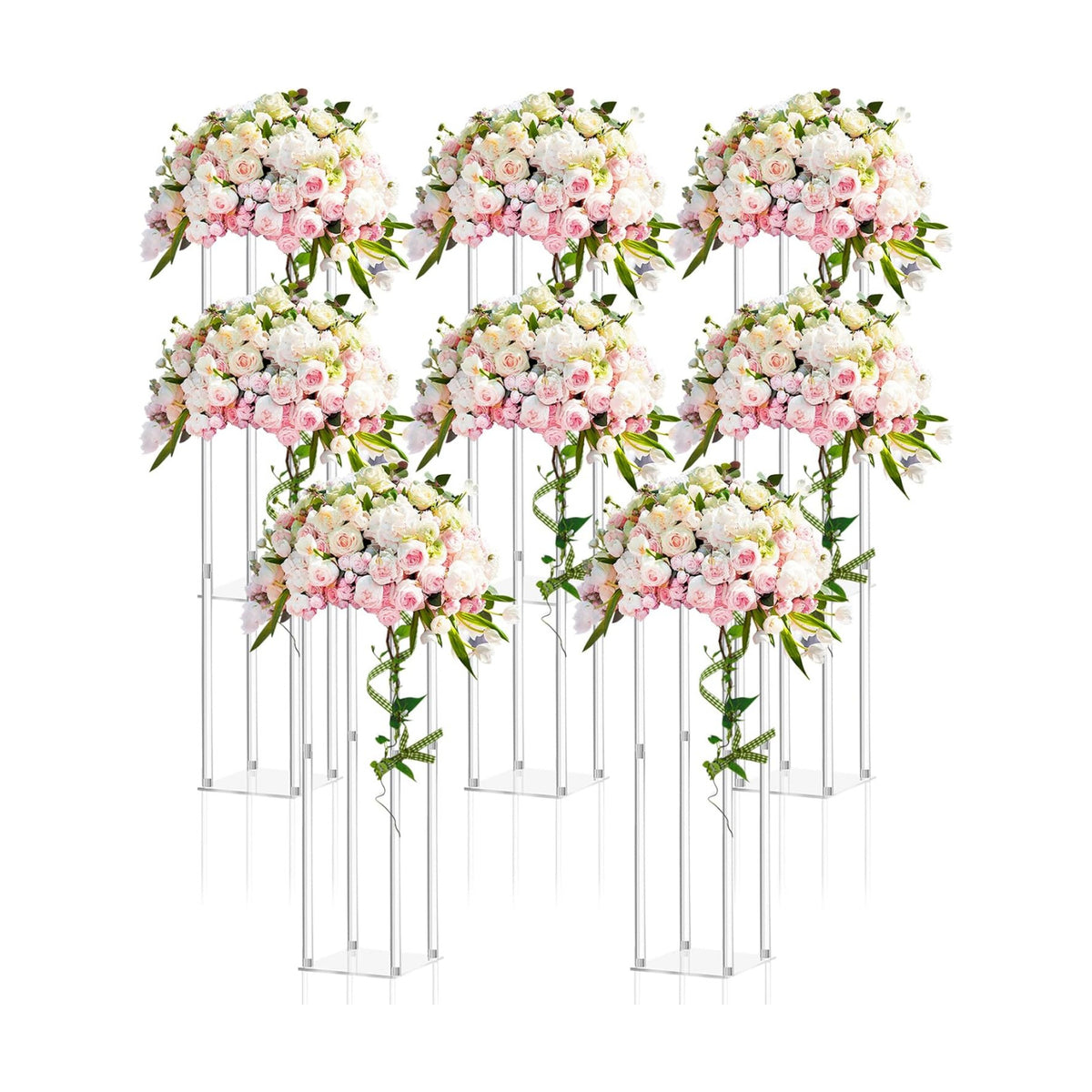Geetery 8 Pieces Acrylic Wedding Centerpieces Flower Stand, 20 Inch