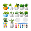 Hushee 12 Sets Ceramic Succulent Pots to Paint with Drainage | Paintable Succulent Plant Pots, 12 Styles, Small DIY