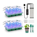Seed Starter Tray with Grow Light, 24 Pack Large Clear Nursery Pots | 2.9" Deep Seedling Trays, Reusable Plant Starter