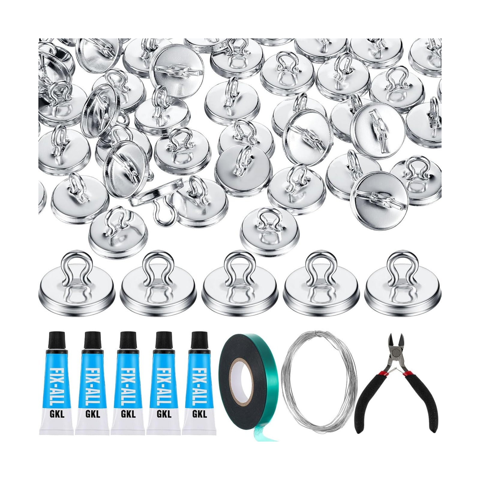WILLBOND Plant Anchor Kit, 80 Pcs Vine Anchors 5 Pack Silicone Adhesive Sealant Garden Tie Tape Metal Wire Wire Cutters