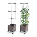 Quibbay Raised Garden Bed with Tomato Planter Cage,50.4" Self Watering Tomato Planter with Plastic Coating Steel Pipe