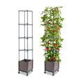 Quibbay Raised Garden Bed Planter Box with Trellis, 62.2" Self-Watering Tomato Planters for Climbing Plants Vine