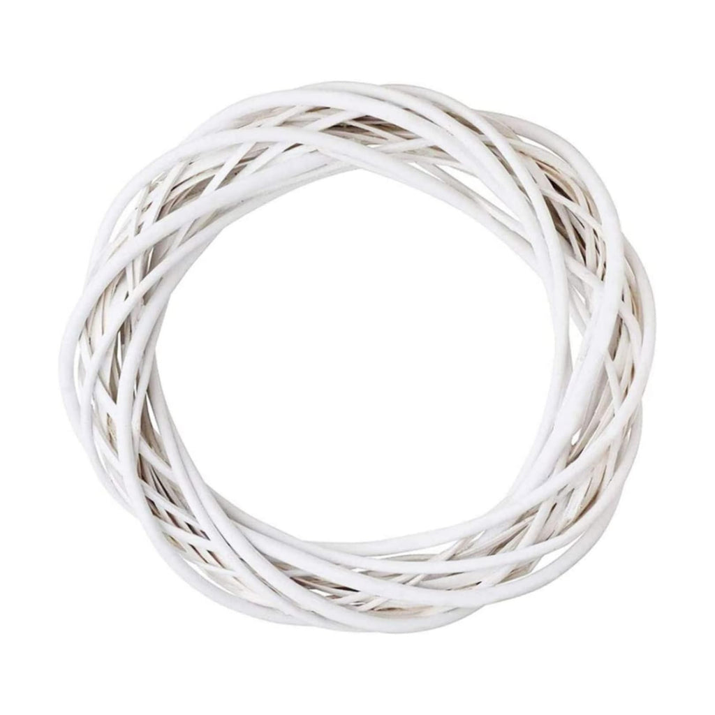 MALOKI 12 Inch Grapevine Wreaths DIY Plain Rattan Door Wreaths, White