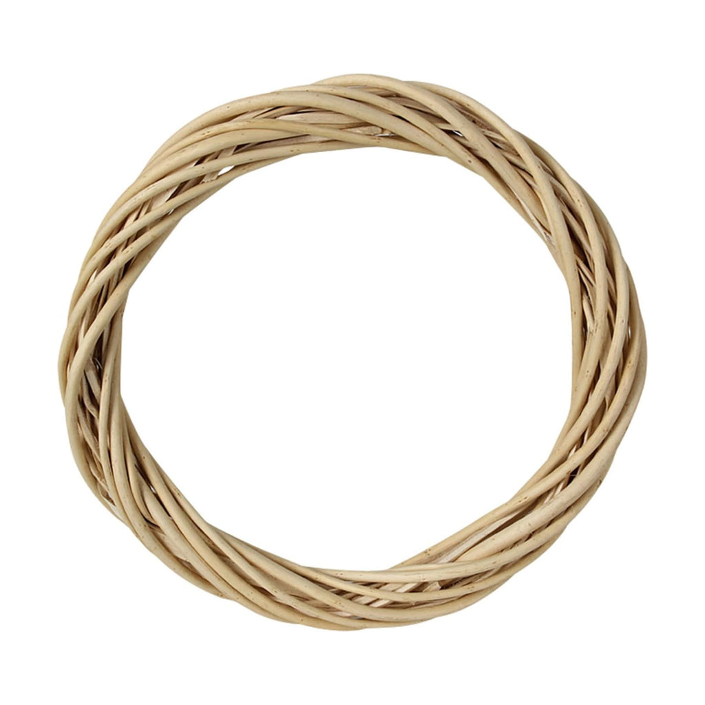 MALOKI 12 Inch Grapevine Wreaths DIY Plain Rattan Door Wreaths, Beige