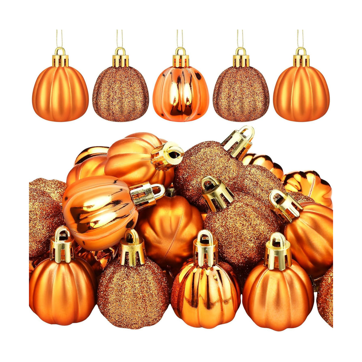 Colingmill 36 Pcs Fall Tree Ornaments, Glitter Pumpkin Hanging Ornaments