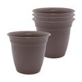 The HC Companies Eclipse Round Planter Pot, 8 Inch, Cappuccino, 4-Pack
