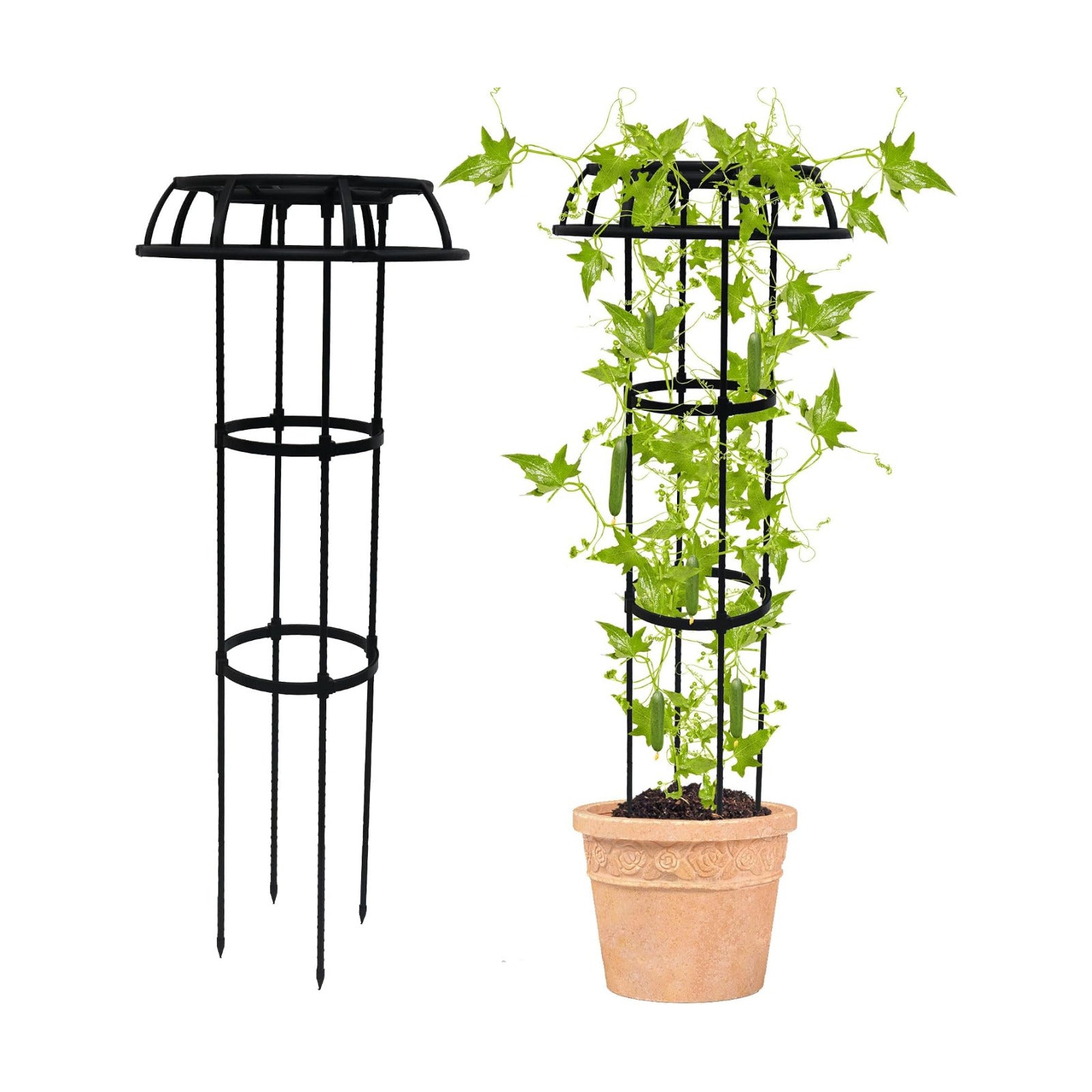 Quibbay Garden Trellis for Climbing Plants Outdoor,41.3 Inch Mushroom Top Trellis for Climbing Plants, Rustproof Metal