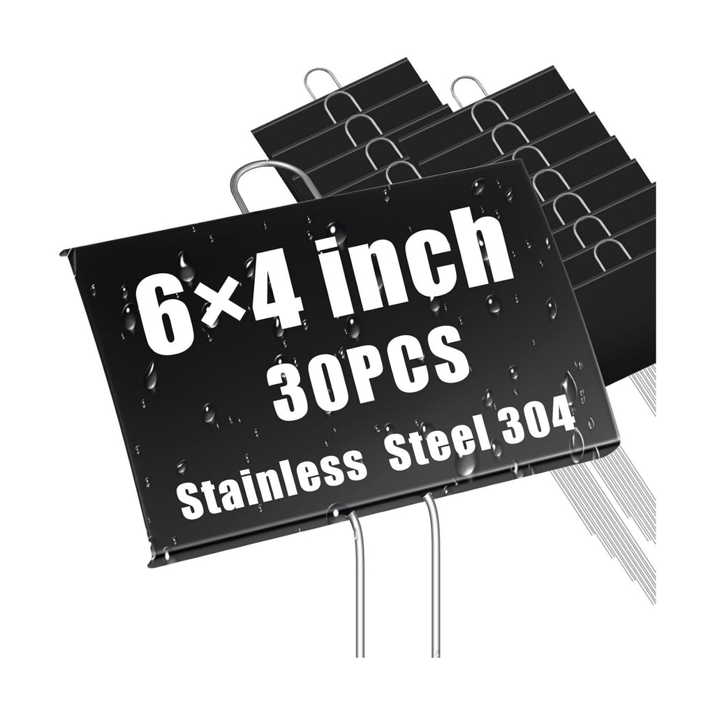 Landhoow 30 Pcs Large Garden Plant Markers Metal Plant Labels Sign 4'' x 6'' with 11'' Stake Weatherproof Waterproof