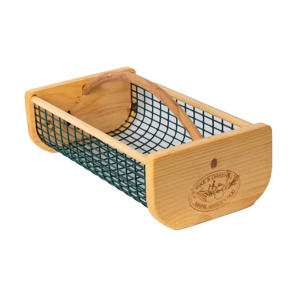 Maine Garden Hod Basket for Vegetable Gardening and Harvest Gathering or Farmhouse Decor, Pine and Oak with PVC Wire