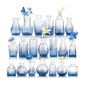 Der Rose 20pcs Glass Bud Vases, Blue Vases for Wedding Home Decorations