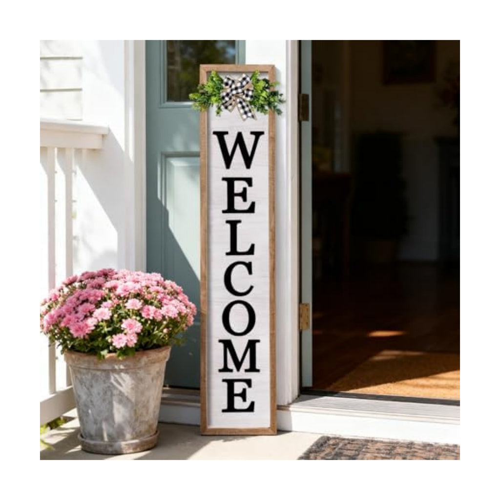 3D Outdoor Welcome Sign, 45"X9", Wood