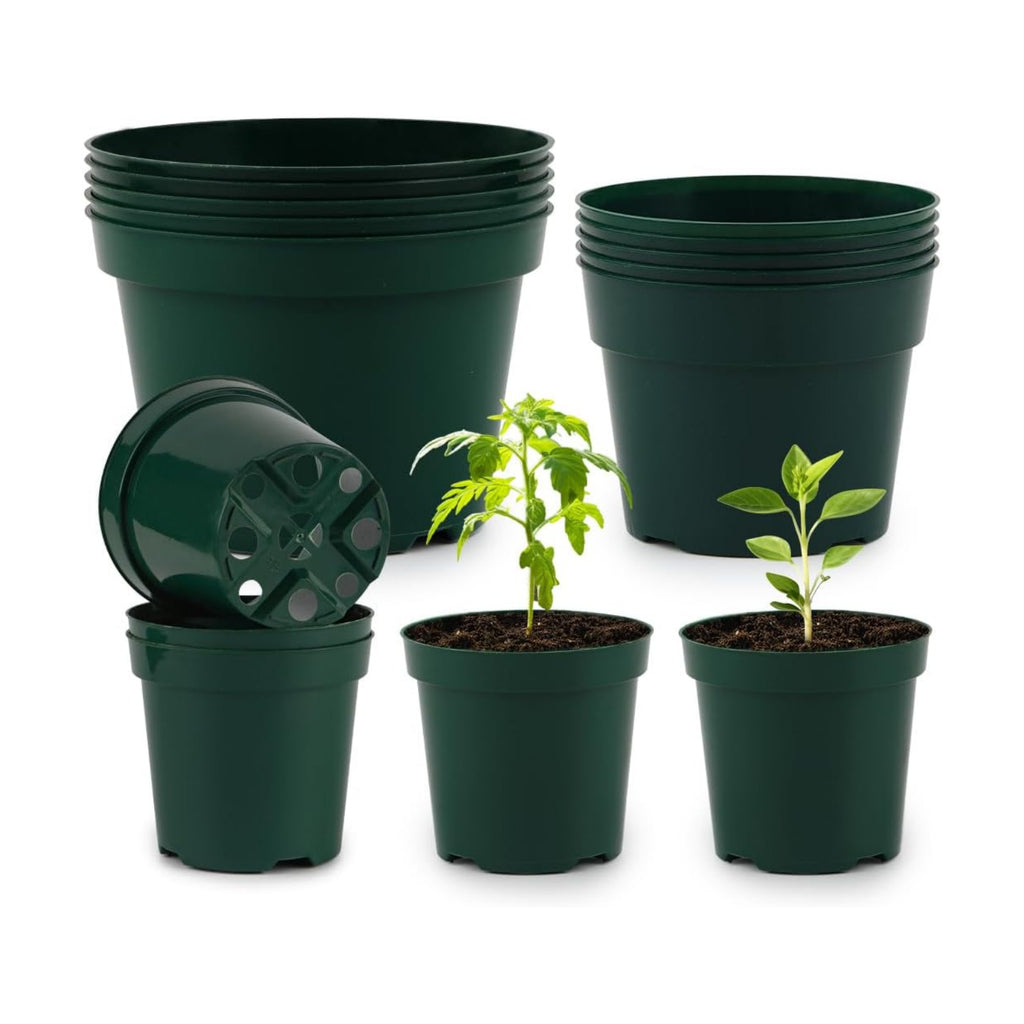 RooTrimmer 15 Pack 4/6/8 Inch Plant Nursery Pots, Sturdy Plant Pots with Drainage Holes, Ideal for Seedlings