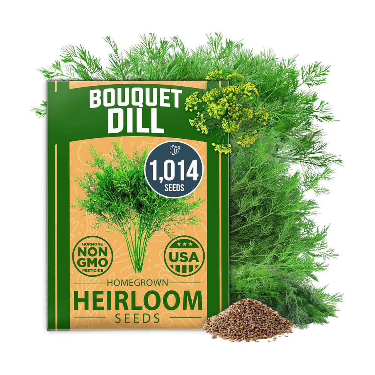 HOME GROWN Bouquet Dill Seeds, 1,014 Seeds, Anethum graveolens