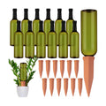 SiliFine 12 Sets Terracotta Watering Spikes,Grass Green and Terracotta | 26 oz Bottles for Slow Release Watering, Self