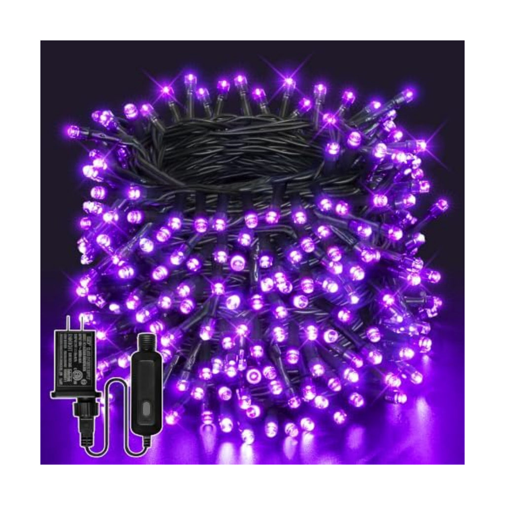 Guhope 66FT 200 LED Halloween Lights, Purple Halloween Lights Outdoor with 8 Lighting Modes, Waterproof String Lights for Halloween Christmas Outdoor Party Yard Garden Decoration