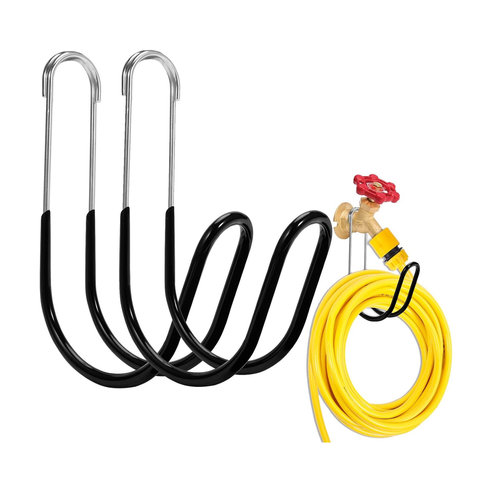 Garden Hose Holder Water Hose Hanger Wall Mounted,304Stainless Steel Solid Hose Hook Holds Up to 50Ft Garden Hose