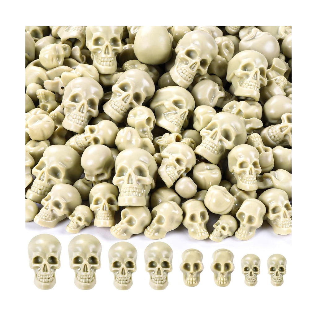 150 PCS Halloween Mini Skull Heads Plastic Skeleton Head Party Decorations