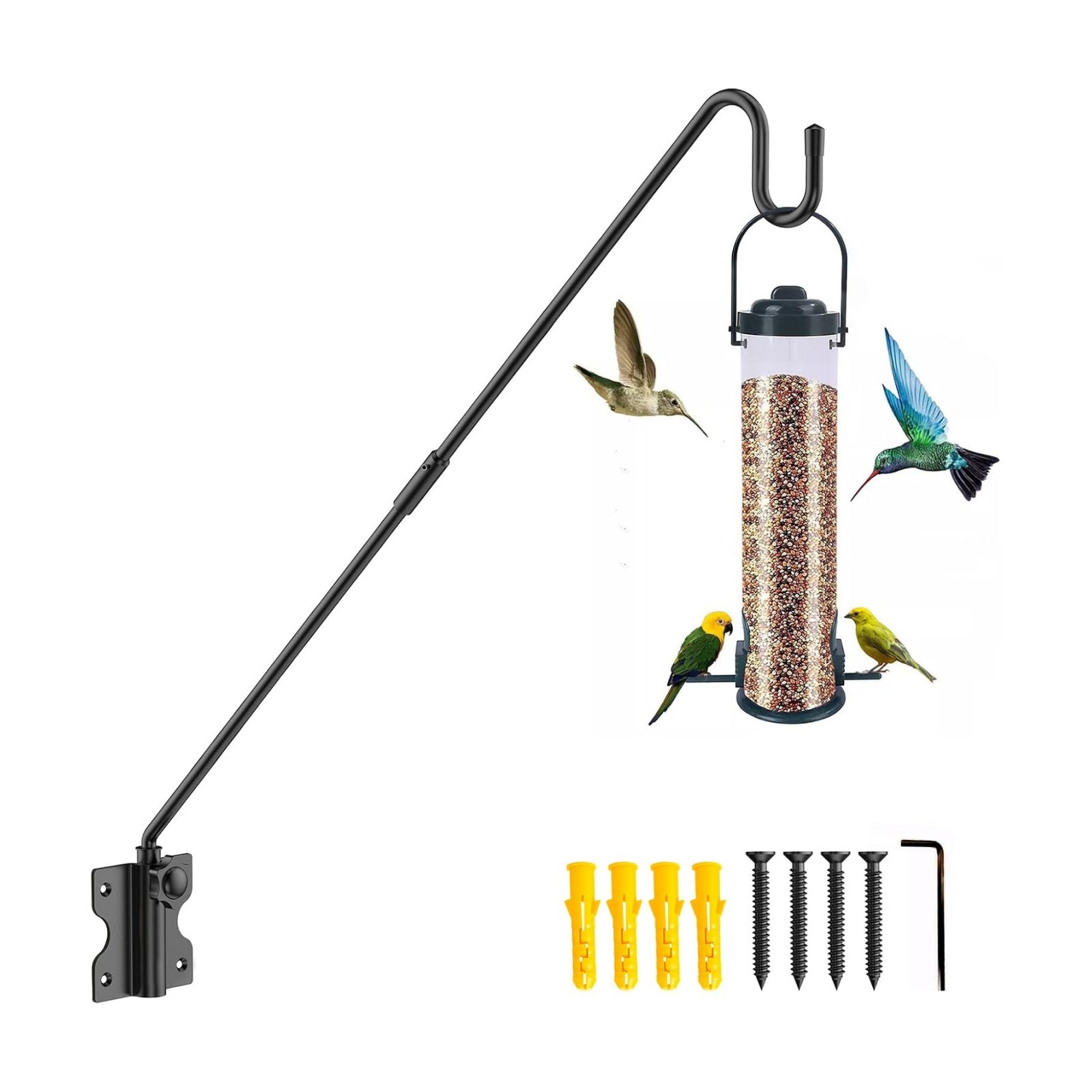 28" Wall Mount Heavy Duty Deck Hook | Powder-Coated Iron Resists Rust | 360° Rotation | Holds 30 Lbs | Ideal for Bird