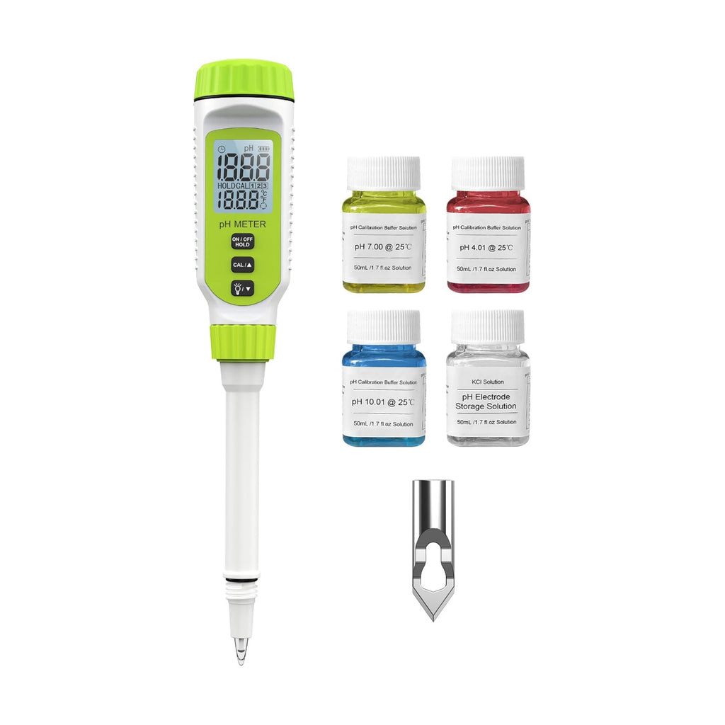 Tadeto Multifunctional Digital pH Meter for Food, High Precision Garden Soil pH Test Kit with LCD ℃/℉ Display for