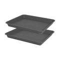 VUWEZ Rectangle Plant Tray, Plant Drip Tray, Plant Pot Saucers, Plant Germination Trays, Plant Saucers, 14.5'' x 11'' x 1.5'' (2 pack), Gray