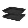 VUWEZ Plant Growing Trays 2 Pack, Plant Tray, 14.5"x11", Heavy Sturdy Plastic Plants Saucer, Seedling Starter Trays, Seed Starter Growing Tray (Black)