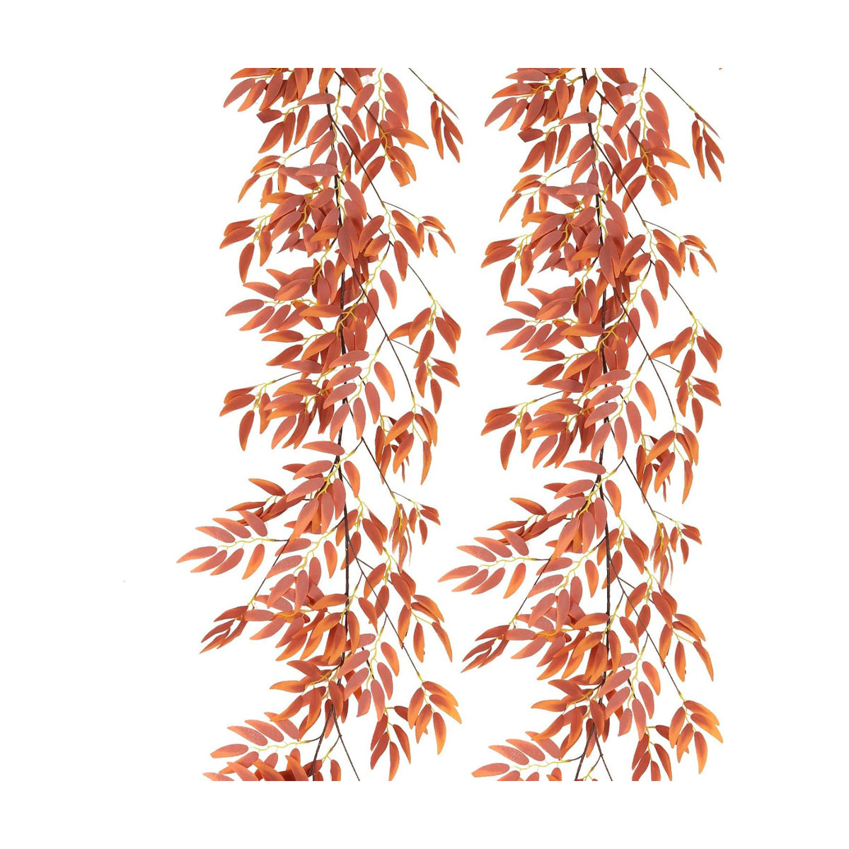 RECUTMS Artificial Silk Willow Leaves Vine Twig 2Pc 5.7Ft Fall Ivy Garland