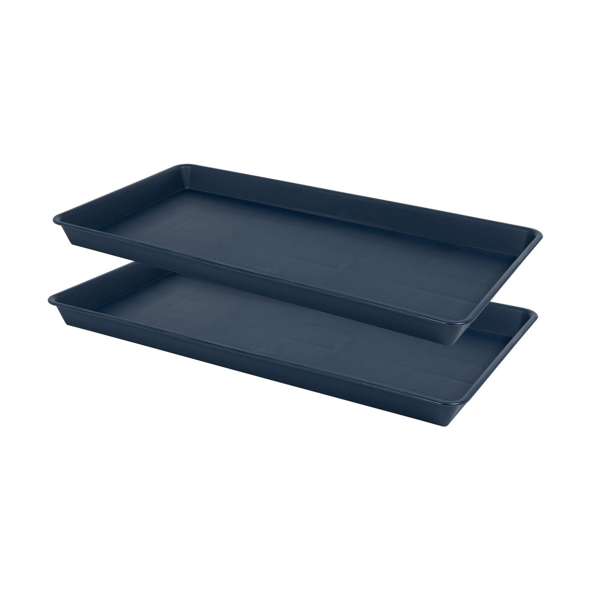 VUWEZ 2 Pack Plant Growing Nursery 1020 Trays, Plant Saucer Tray, Heavy Sturdy Seed Starting Trays, Plant Starter Trays for Indoors No Holes, Seed Starter Growing Tray (22"x11.2", Blue)