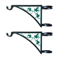 2 PCS Fence Post Hangers with Green Ivy Inserts(Plant Hanger, Garden Hook) Fits 2 3/8" Diameter Posts