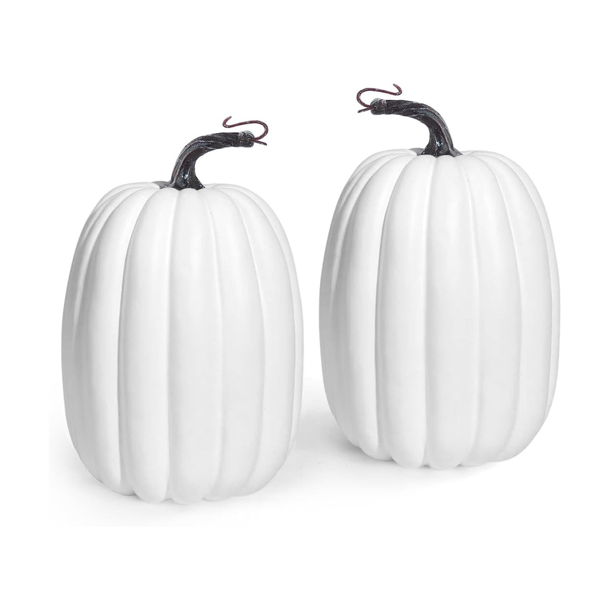 Artmag 8 Inch Large Artificial Pumpkins, 2PCS Big White Faux Foam Harvest Pumpkins for Fall Autumn Thanksgiving Seasonal Holiday Decor