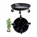 12 Plant Caddy with Wheels, Indoor Outdoor Rolling Caddy, 2-Pack Black | Entirely Made of Metal, 4 x 360° Wheels