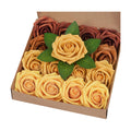 BLEUM CADE 16Pcs Artificial Flowers Fake Foam Roses with Stems for Wedding
