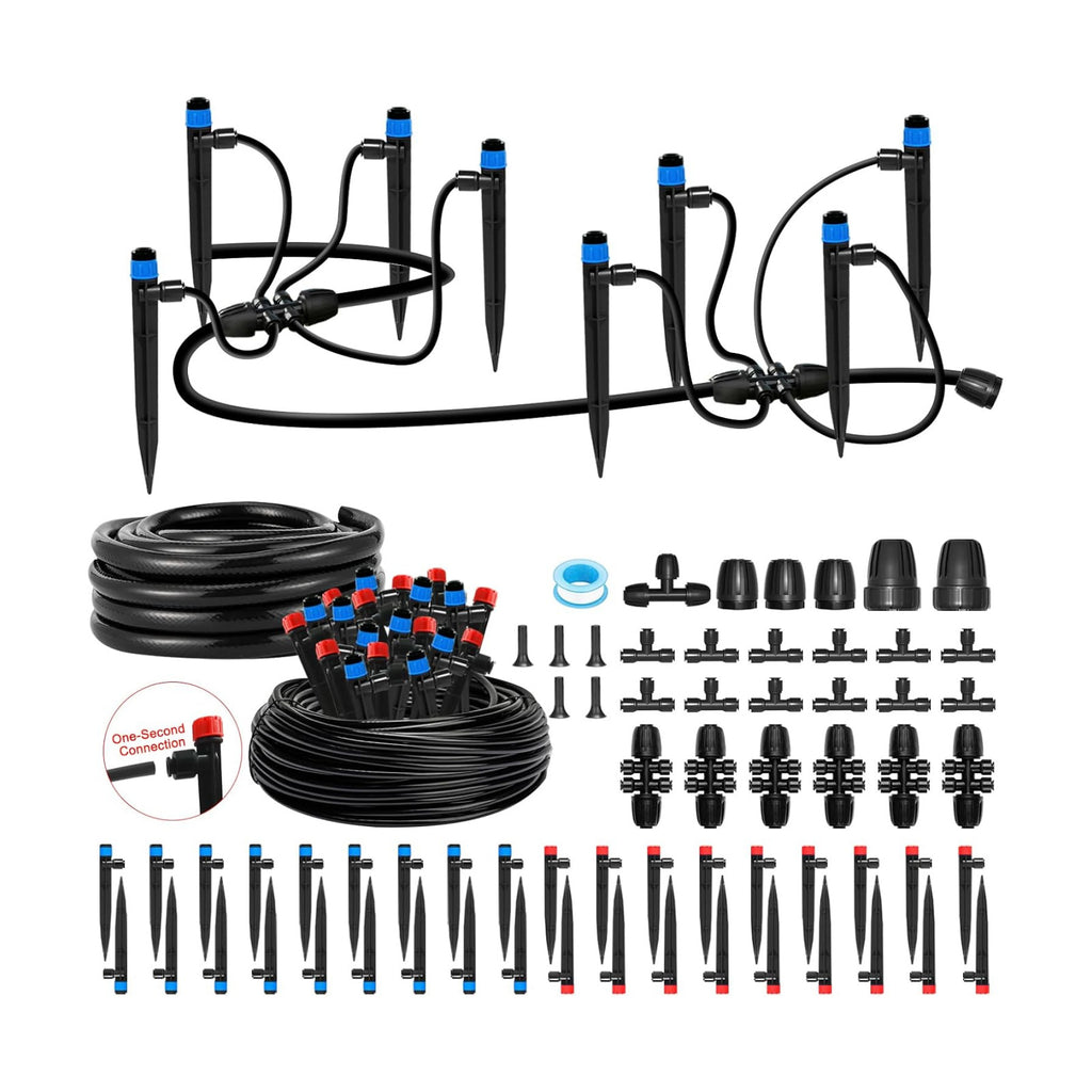Drip Irrigation Kit for Garden, Quick-Connect Plant Watering System 250FT | Raised Bed Drip Line Kit, Greenhouse