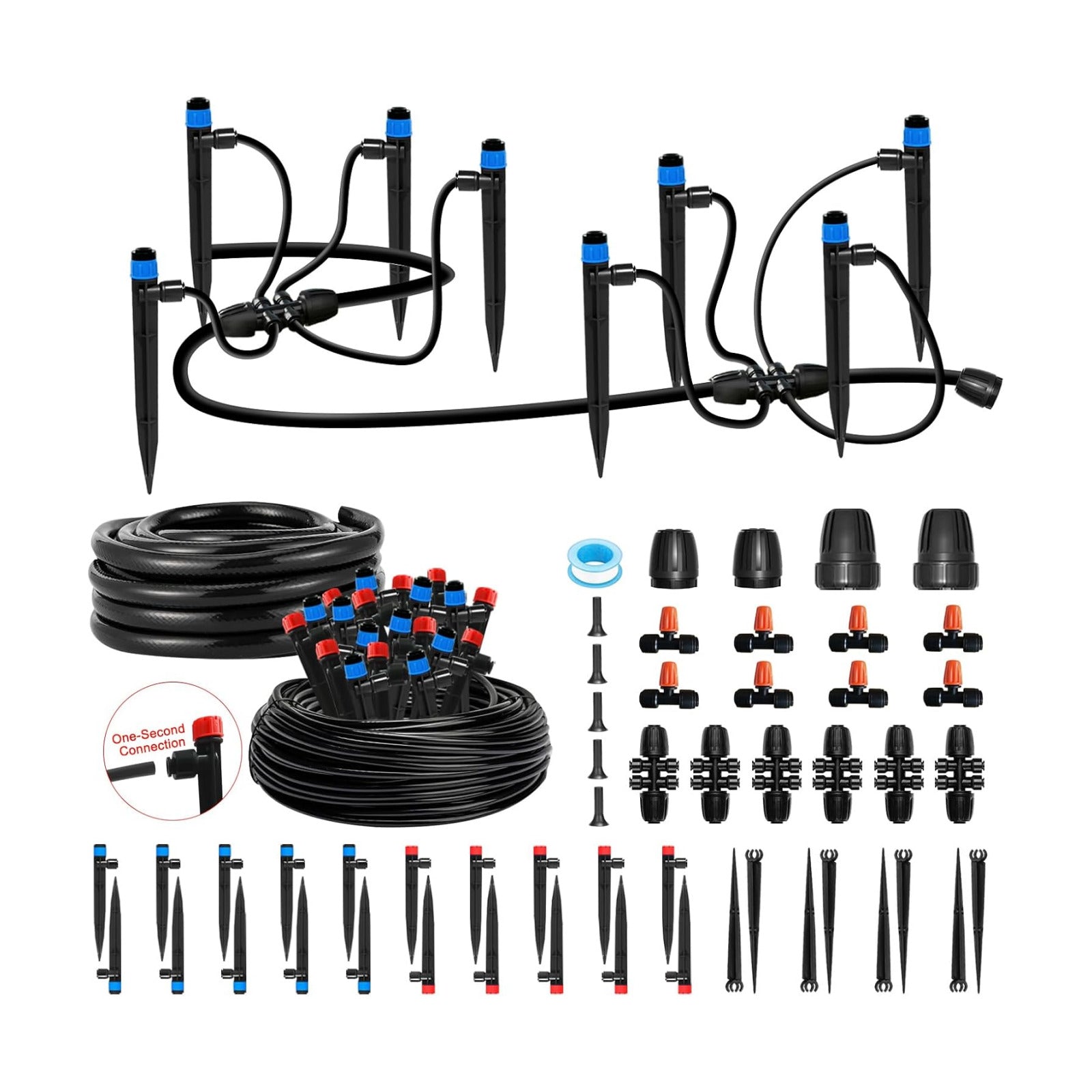 Drip Irrigation Kit for Garden, Quick-Connect Plant Watering System 150FT | Raised Bed Drip Line Kit, Greenhouse
