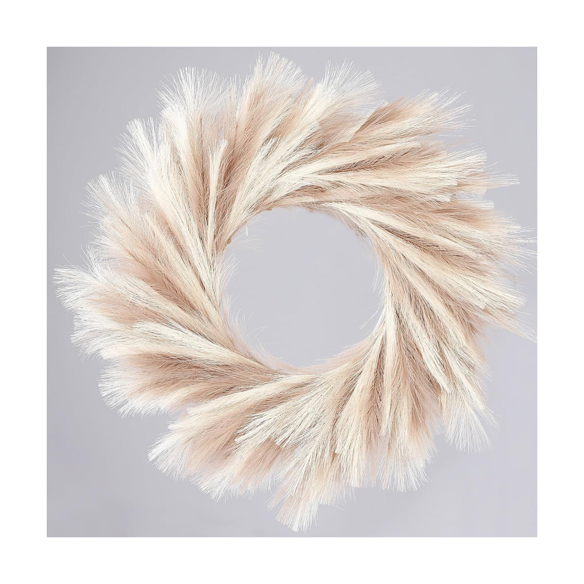 Sggvecsy Pampas Grass Wreath 26’’ Faux Pampas Wreath for All Seasons Artificial Pampas Wreath Christmas Decor Boho Wall Decor for Front Door Farmhouse Fall Autumn Xmas Spring Wreath Decoration (Mix)