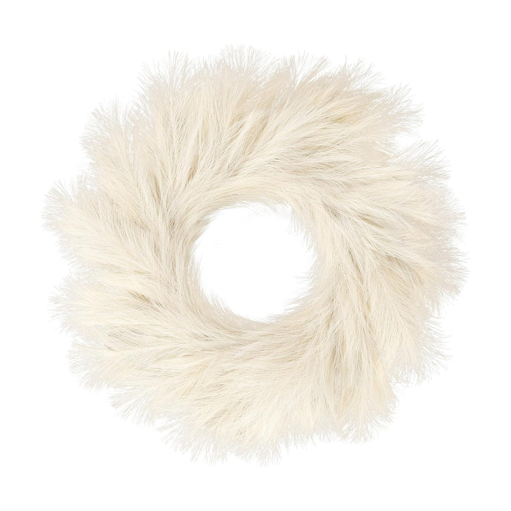 Sggvecsy Pampas Grass Wreath 26’’ Faux Pampas Wreath for All Seasons Artificial Pampas Wreath Christmas Decor Boho Wall Decor for Front Door Farmhouse Fall Autumn Xmas Spring Wreath Decoration (Biege)
