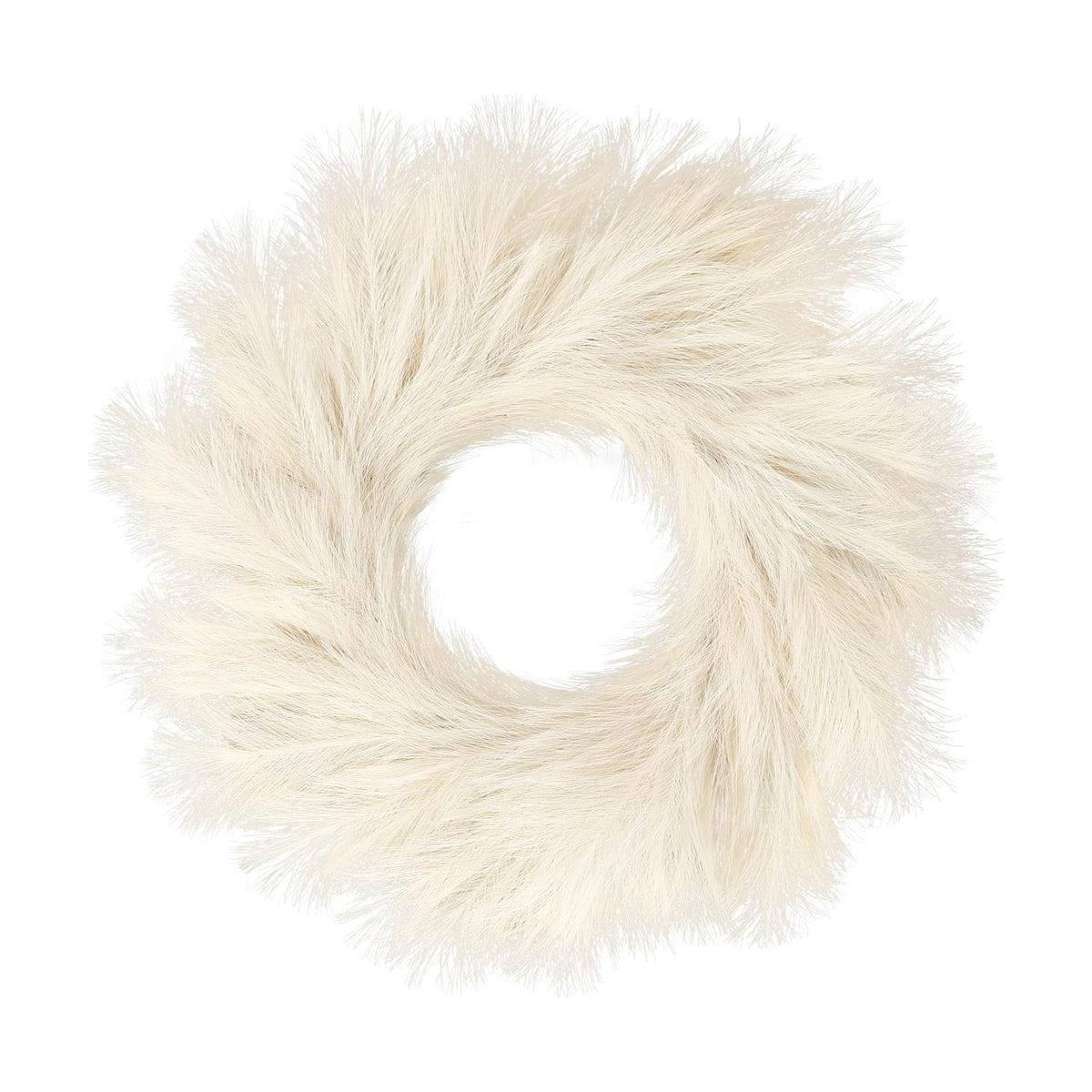 Sggvecsy Pampas Grass Wreath 26’’ Faux Pampas Wreath for All Seasons Artificial Pampas Wreath Christmas Decor Boho Wall Decor for Front Door Farmhouse Fall Autumn Xmas Spring Wreath Decoration (Biege)