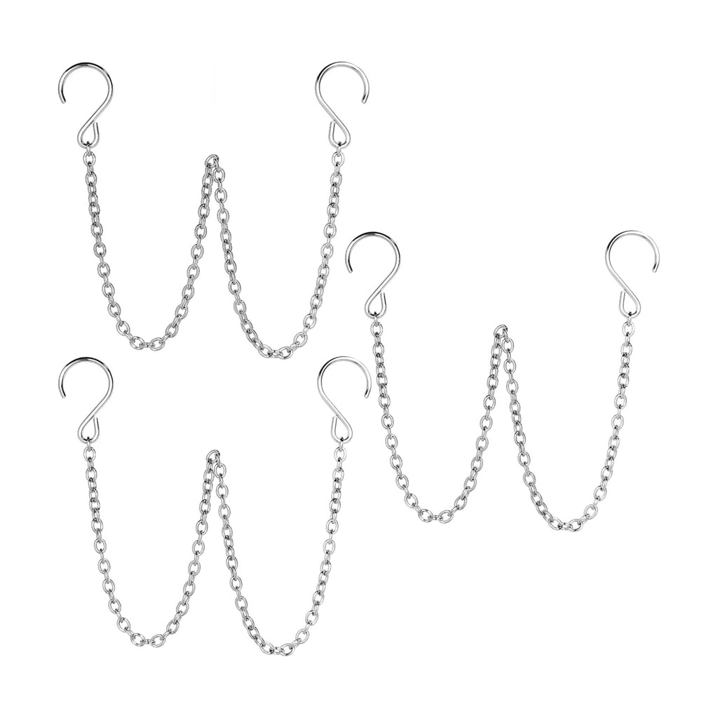 HS's Creation Stainless Steel 304 Planter Hanging Chain 20 Inch Long with S Hooks Decorative Replacement Chains Rust Proof for Billboards,Planters, Bird Feeders,Lanterns,Ornaments 3 Pack