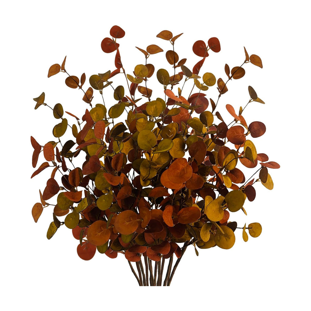 12 Pcs Artificial Fall Eucalyptus Stems, 27 Inch