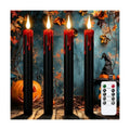 Eldnacele Black Flameless Taper Candles Battery Operated with Remote Timer
