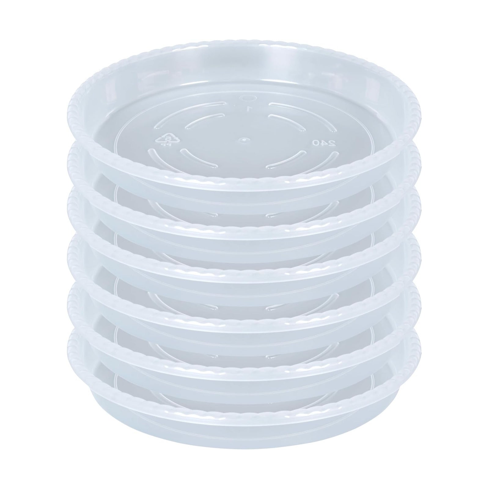 OVZILKI Plant Saucer 6 Pack of 14 inch, Clear Plastic Flower Plant Pot Saucer, Heavy Duty Plant Drip Trays Saucers for