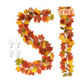 2Pack 11.8FT Fall Maple Leaf Garland Yellow Green Thanksgiving Fall Decor