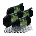 Secbulk 2026 Flat Soaker Hose 200 ft with Stakes for Garden, 50ft x 4 Linkable Drip Hose Diy Garden Irrigation System