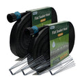Secbulk 2026 Flat Soaker Hose 150 ft with Stakes for Garden, 75ft x 2 Linkable Drip Hose Diy Garden Irrigation System