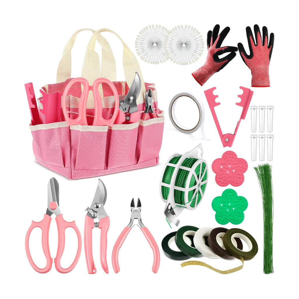 207 Pcs Floral Arrangement Kit in Pink for Weddings, Bouquets and DIY