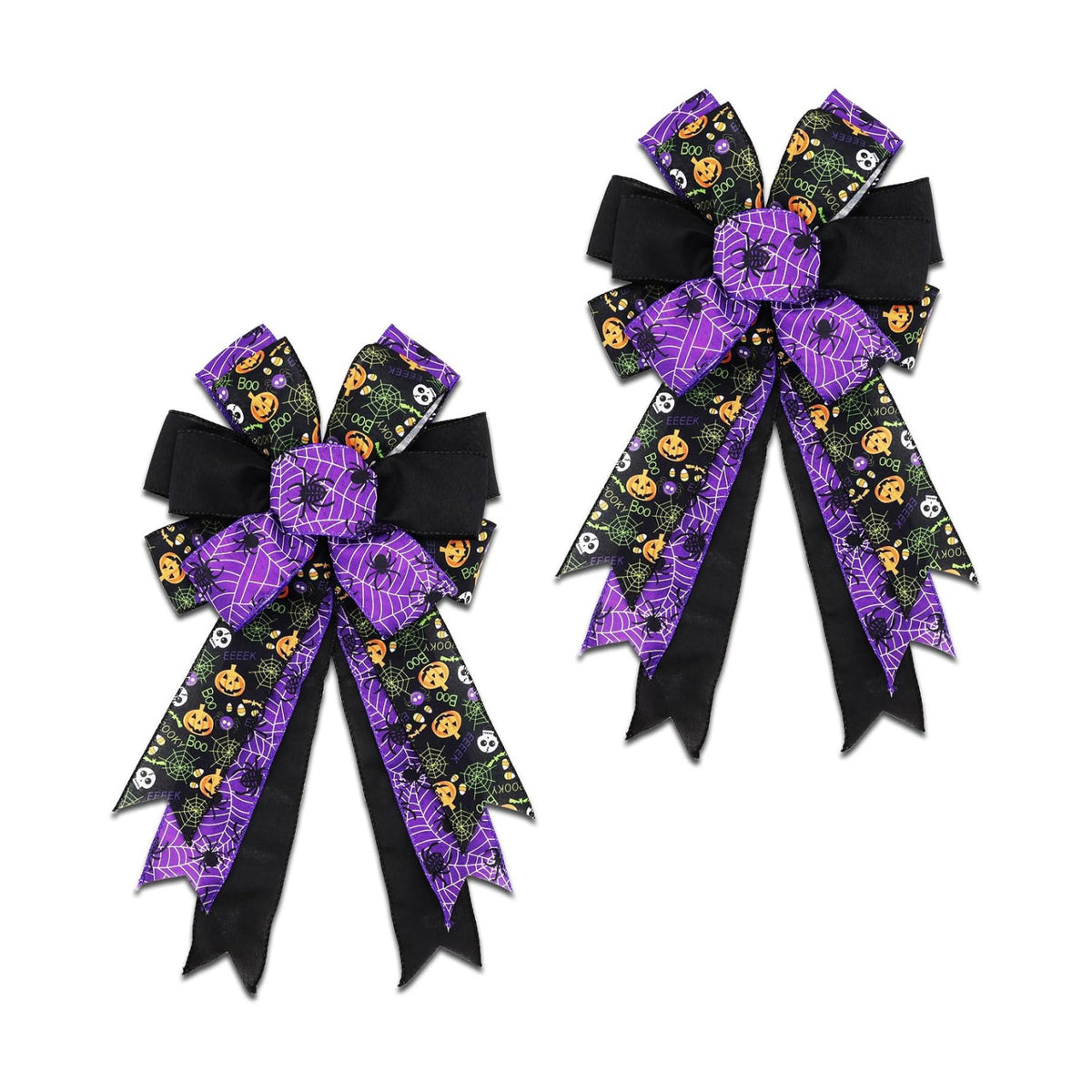 2 Pack Large Halloween Bows for Wreath 20x11 Inch