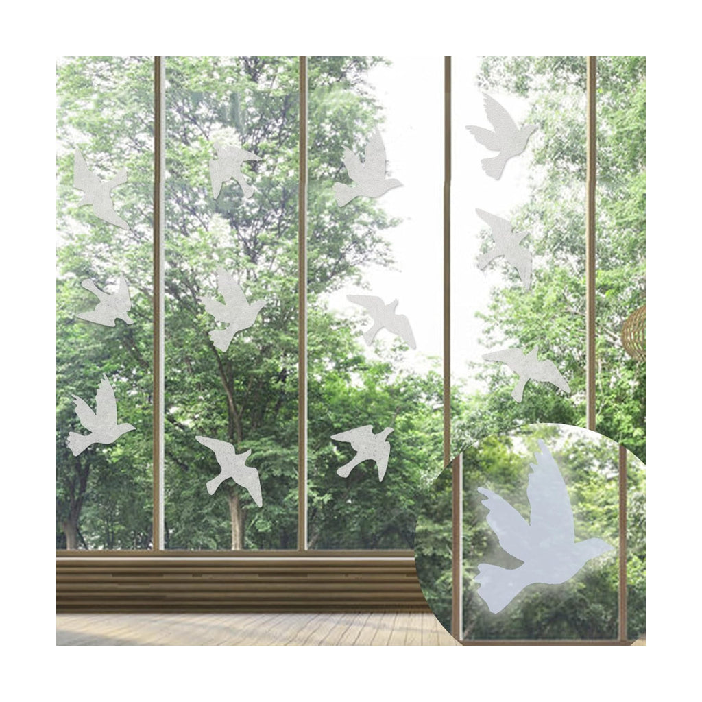UV Reflective Anti Collision Window Bird Stickers Decals Glass Door Protect and Save Bird Strikes (Transparent, Reusable)