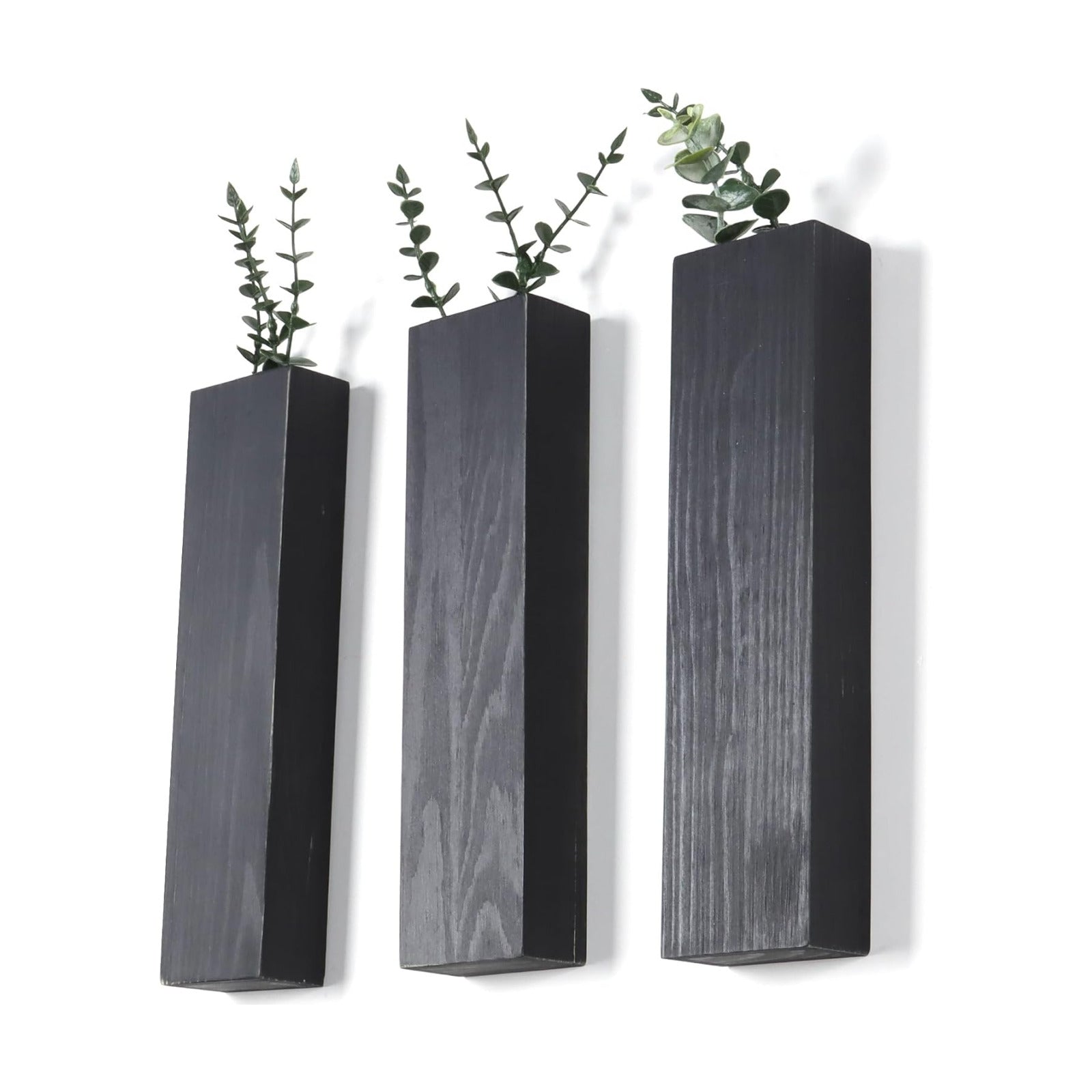 Wood Wall Planter Indoor, Farmhouse Wall Hanging Decor Pocket Planter Vase for Indoor Fake Plants Greenery,Dried