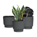 T4U Self Watering Pots for Indoor Plants, 7 Inch 4 Pack Planter Gray | African violet pothos ferns, Herb garden
