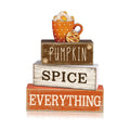 Moucuny 4 Pcs Fall Table Decor Pumpkin Spice Sign, Wooden Tiered Block Set